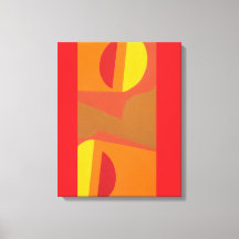 Arte impreso abstracto de naranja único
