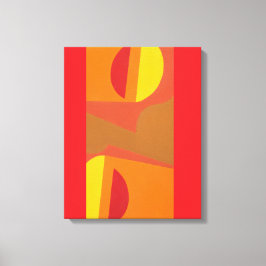 Arte impreso abstracto de naranja único