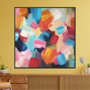 Arte impreso abstracto de pinceladas coloridas