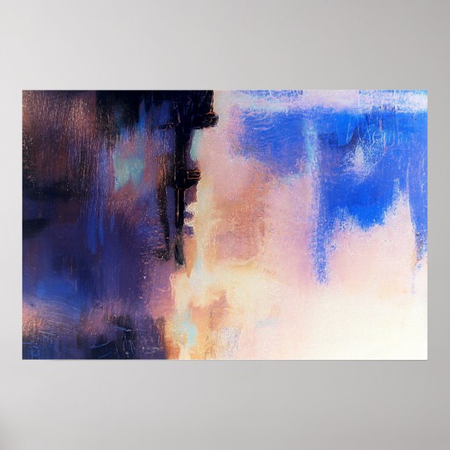 Arte impreso abstracto moderno púrpura azul: Carte (Frente)