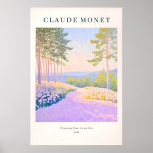 Arte Impreso Bosque de Pinos Estilo Monet Púrpura