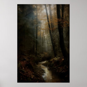 Arte impreso de bosque oscuro de otoño Academia vi