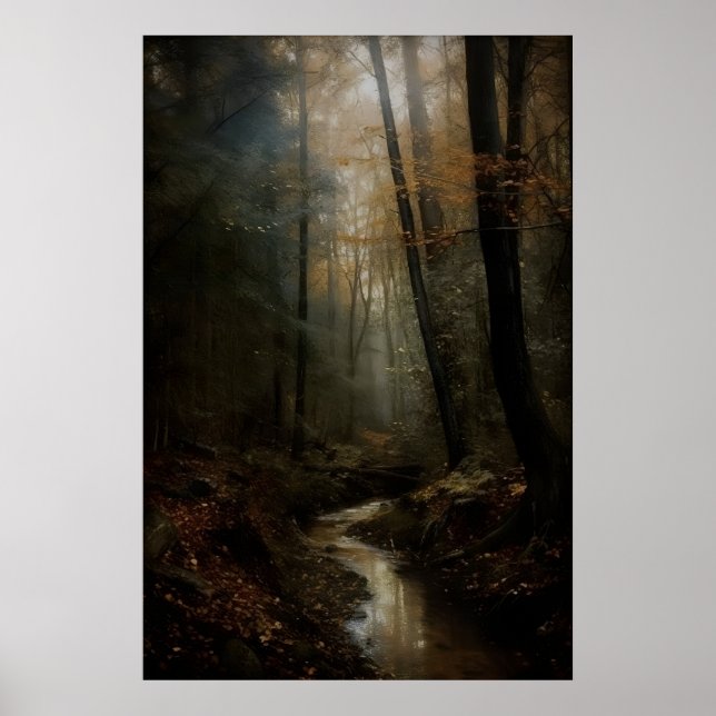 Arte impreso de bosque oscuro de otoño Academia vi (Frente)