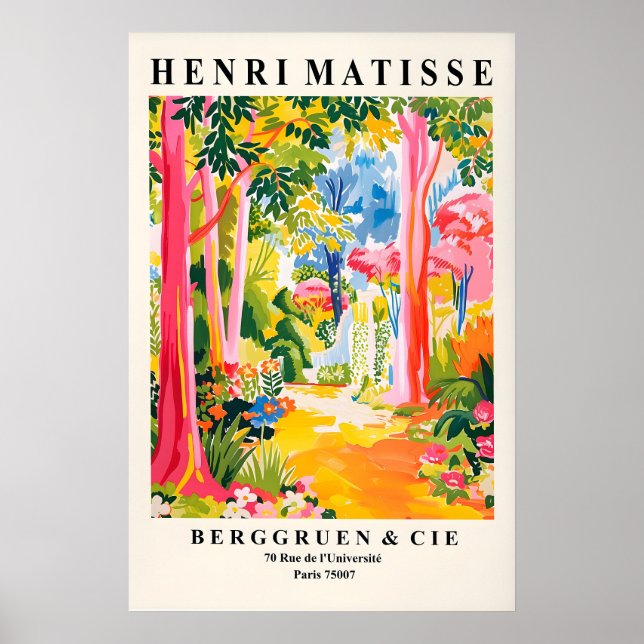 Arte Impreso de Bosque Tropical Estilo Matisse Ros (Frente)