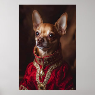 Arte impreso de Chihuahua regio, retrato de mascot