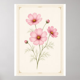 Arte impreso de flor de nacimiento de octubre, imp