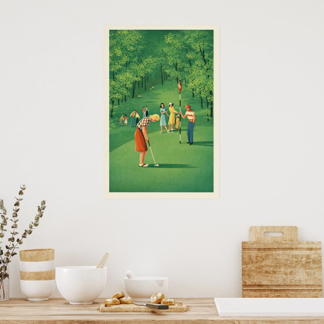 Arte impreso de golf vintage (Cocina)