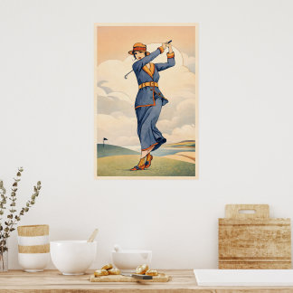 Arte impreso de golf vintage