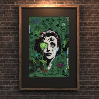 Arte impreso de grafiti vintage espeluznante de Ha
