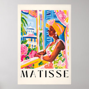 Arte Impreso de Mujer Negra Estilo Matisse Tropica