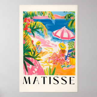 Arte impreso de mujeres en la playa, decoración bo