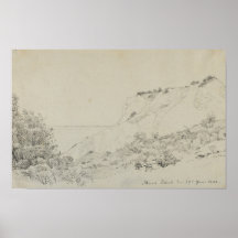 Arte impreso de paisaje de tono neutro