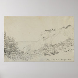 Arte impreso de paisaje de tono neutro