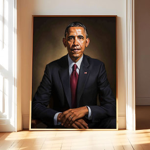 Arte impreso de póster de Barack Obama, pared del 