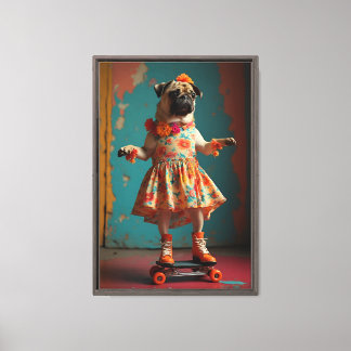 Arte impreso de retrato de Pug personalizado
