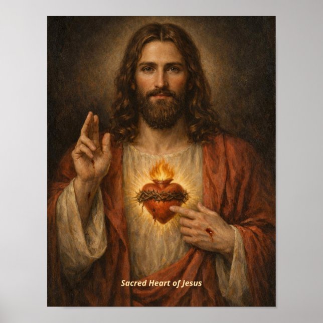 Arte Impreso del Sagrado Corazón de Jesús (Frente)