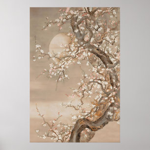 Arte impreso en pared de flor de cerezo japonesa V