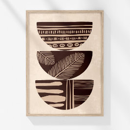 Arte impreso en pared de tazones abstractos tribal
