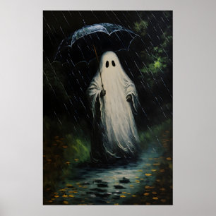Arte impreso Fantasma en la Lluvia Spooky Cottagec