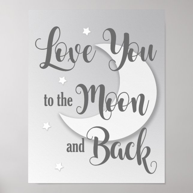 Arte Impreso Love You to the Moon and Back 1 de 3 (Frente)