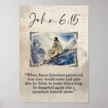 Arte Impreso Mural Juan 6:15 Jesús