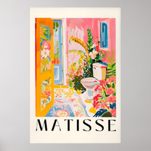 Arte Impreso para Baño Inspirado en Matisse Tropic