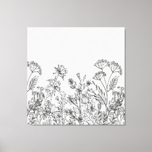 Arte imprimible botánico de flores silvestres