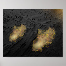 Arte Imprimible de arena negra y dorada
