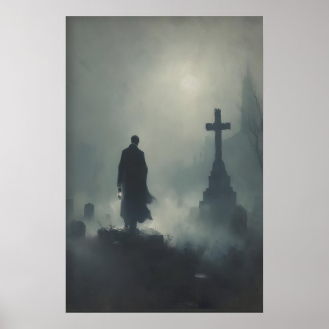 Arte Imprimible de Cementerio Gótico Academia Oscu (Frente)