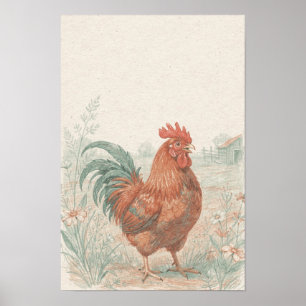 Arte Imprimible de Fauna de Granja Caprichosa con