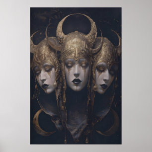 Arte Imprimible de las Diosas de la Triple Luna, B