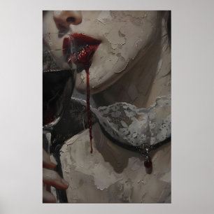 Arte Imprimible de Mujer Vampiro Victoriana Gótica