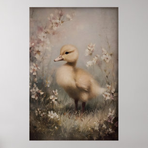 Arte Imprimible de Patito Antiguo, Pato de Primave