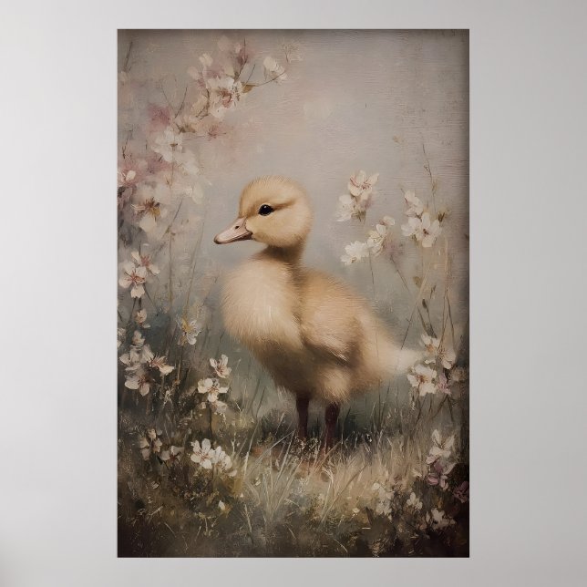 Arte Imprimible de Patito Antiguo, Pato de Primave (Frente)