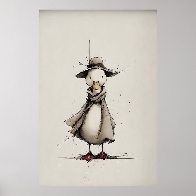 Arte Imprimible de Pato de Primavera, Impresión Mi (Frente)