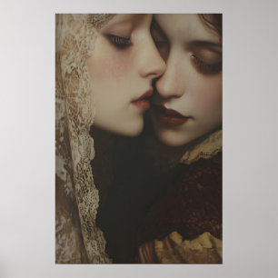 Arte Imprimible de Romance Oscuro Lesbiano Estétic