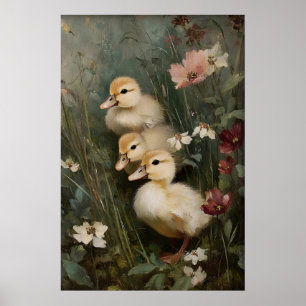 Arte Imprimible de Tres Patitos Antiguos, Pato