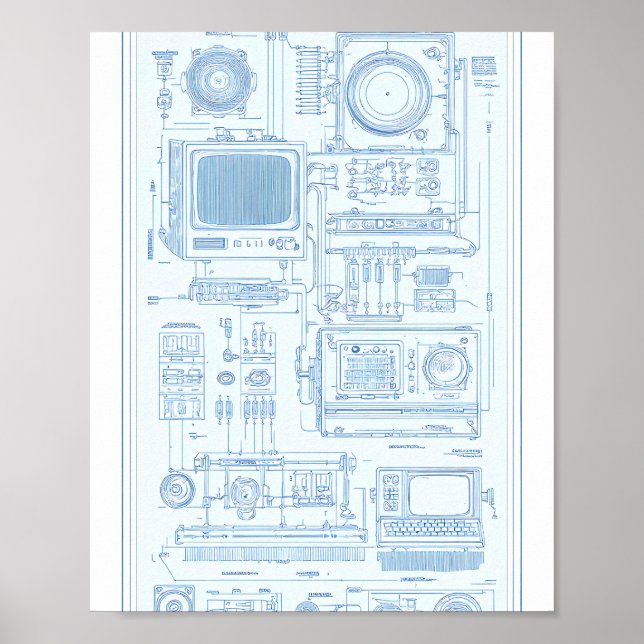 Arte Industrial Vintage: Máquina Modular Retro-Tec (Frente)