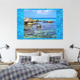 Arte inspirado en agua de mar 60" x 40" Lienzo env