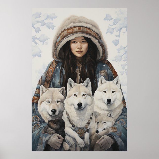 Arte inspirado en inuits: Vida y animales del Árti (Frente)