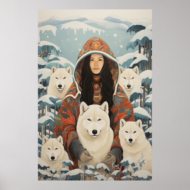 Arte inspirado en inuits: Vida y animales del Árti (Frente)