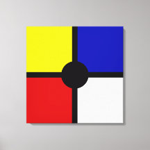 Arte inspirado en Mondrian con colores básicos y e