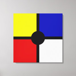 Arte inspirado en Mondrian con colores básicos y e