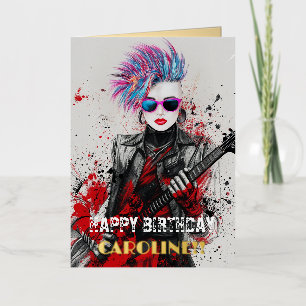 Arte inspirador de guitarrista punk personalizable