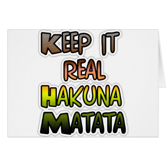 Arte inspirador "Keep It Real Hakuna Matata" (Anverso (Horizontal))