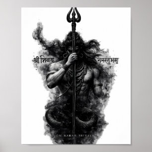 Arte intenso de Lord Shiva Trishul Om Namah Shivay