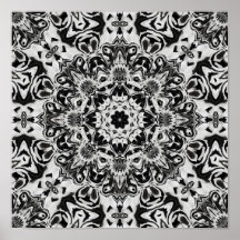 arte intrincado de Mandala en blanco y negro