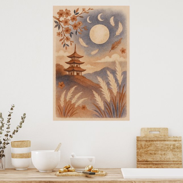 Arte japonés elegante para pared – Tradicional (Cocina)