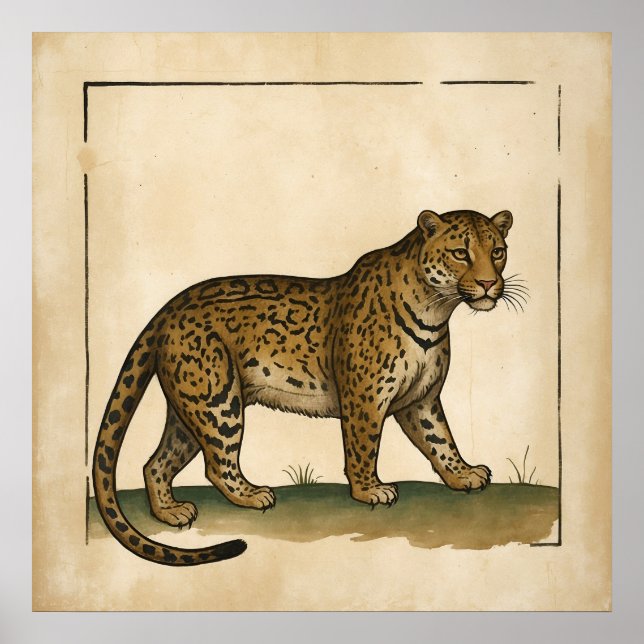 Arte Leopardo simple de estilo antiguo (Frente)