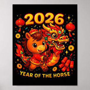 Arte lindo del año nuevo lunar del año del caballo